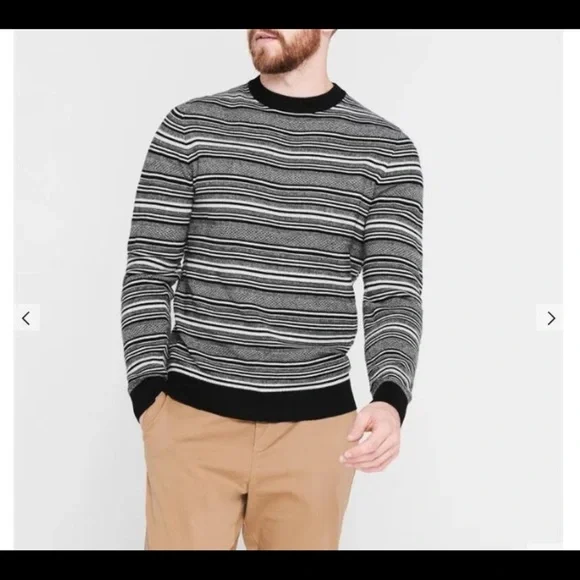 Ted Baker cashmere wool blend striped crew neck sweater - Picture 1 of 13